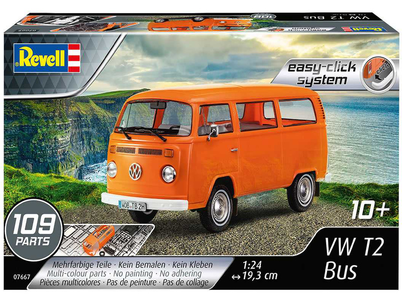 Plastikový model auta Revell 07667 EasyClick - Volkswagen T2 Bus (1:24) | pkmodelar.cz