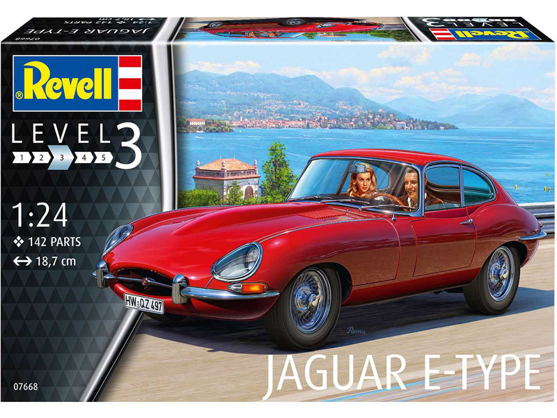 Plastikový model auta Revell 07668 Jaguar E-Type (Coupé) (1:24) | pkmodelar.cz