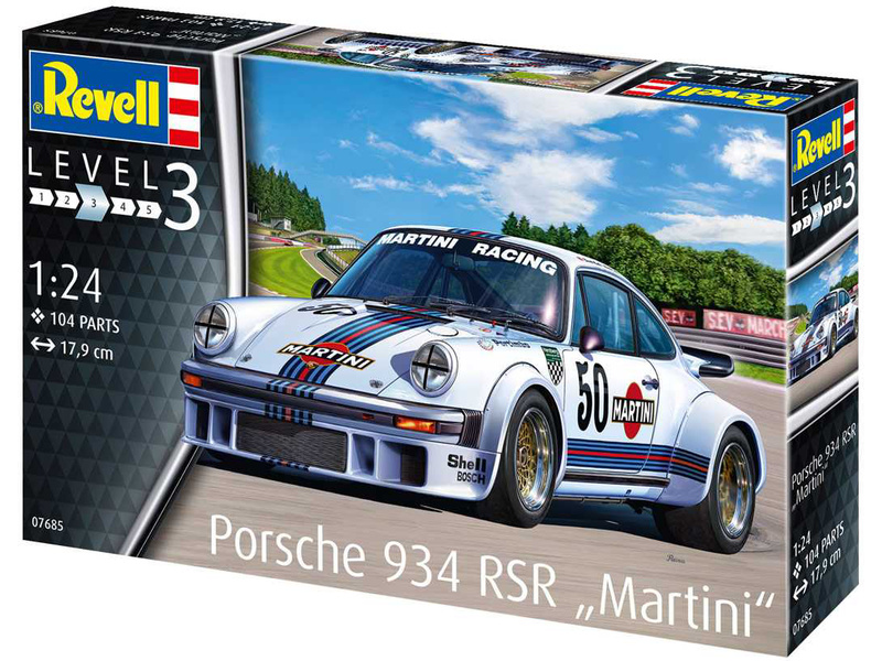 Plastikový model auta Revell 07685 Porsche 934 RSR Martini (1:24) | pkmodelar.cz