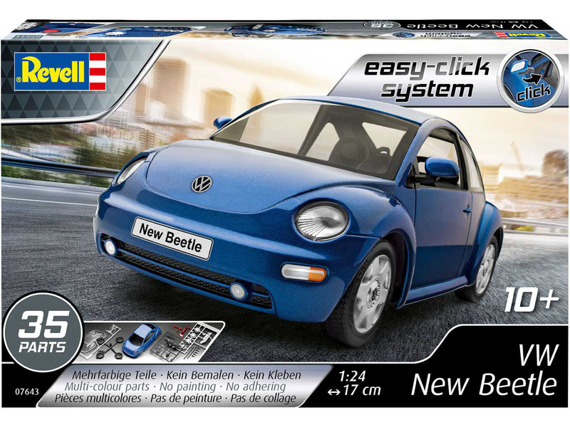 Plastikový model auta Revell 67643 EasyClick Volkswagen New Beetle (1:24) (sada) | pkmodelar.cz