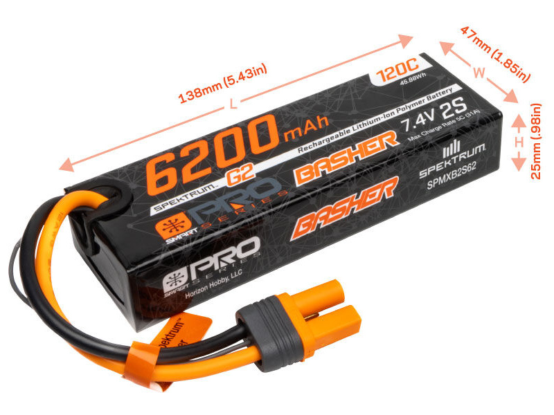 Spektrum Smart G2 Pro LiPo 7.4V 6200mAh 120C IC5 | pkmodelar.cz