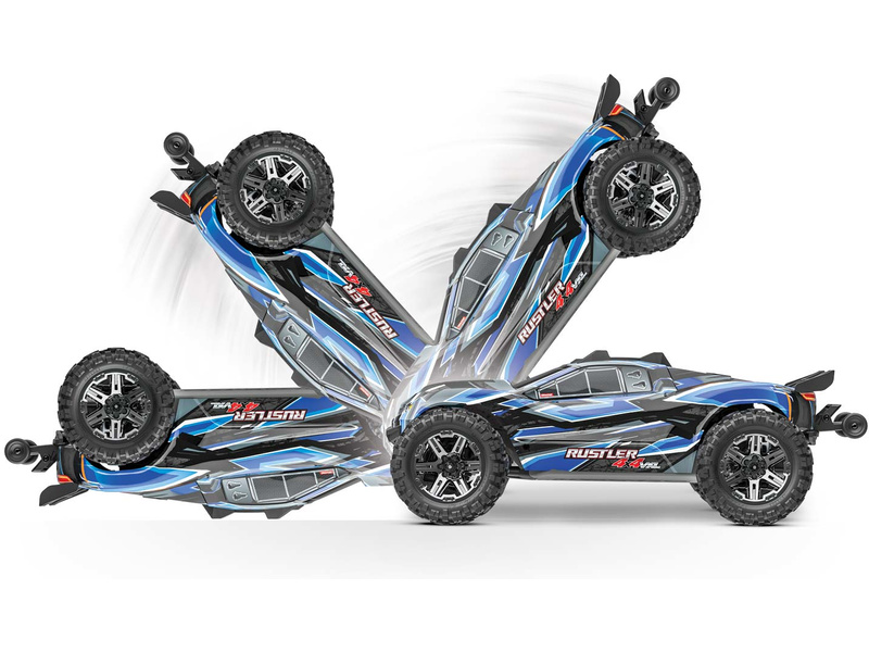 Traxxas Rustler 1:10 VXL HD 4WD RTR modrý | pkmodelar.cz