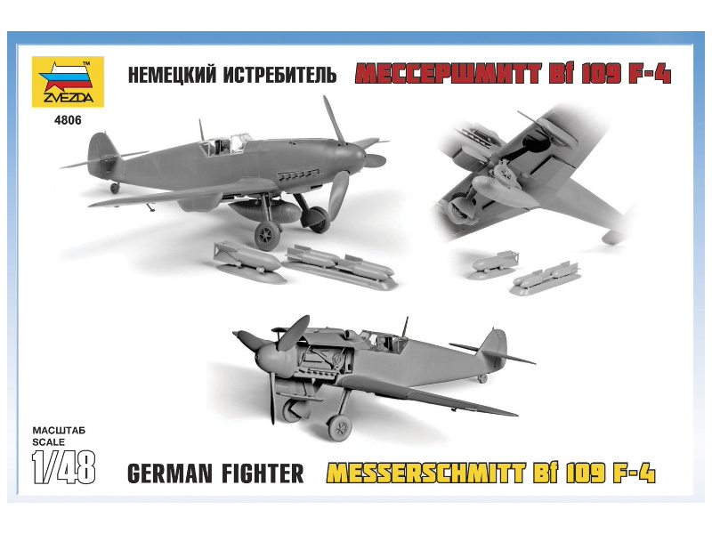 Zvezda 4806 letadlo Messerschmitt Bf-109 F4 (1:48) | pkmodelar.cz