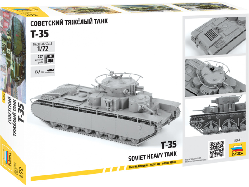 Plastikový model tanku Zvezda 5061 T-35 (1:72) | pkmodelar.cz