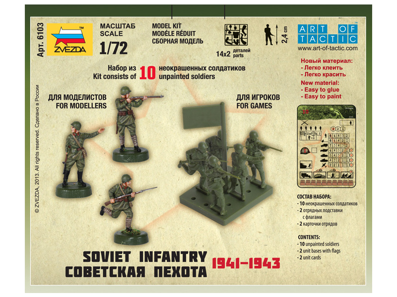 Plastikový model vojáků Zvezda 6103 figurky - sovětská pěchota 1941 (1:72) | pkmodelar.cz