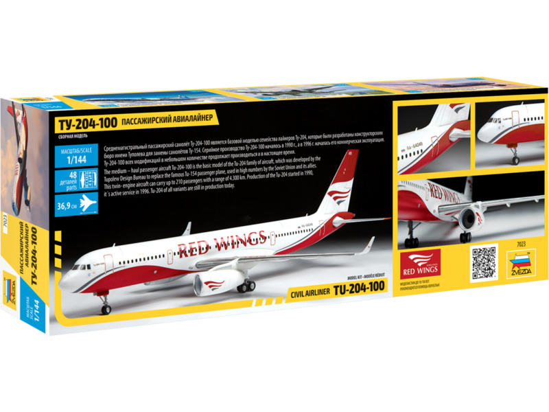 Plastikový model letadla Zvezda 7023 Tupolev Tu-204-100 (1:144) | pkmodelar.cz