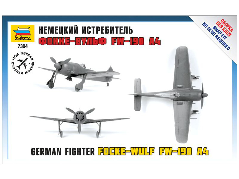 Plastikový model letadla Zvezda 7304 Snap Kit Focke Wulf FW-190 A4 (1:72) | pkmodelar.cz