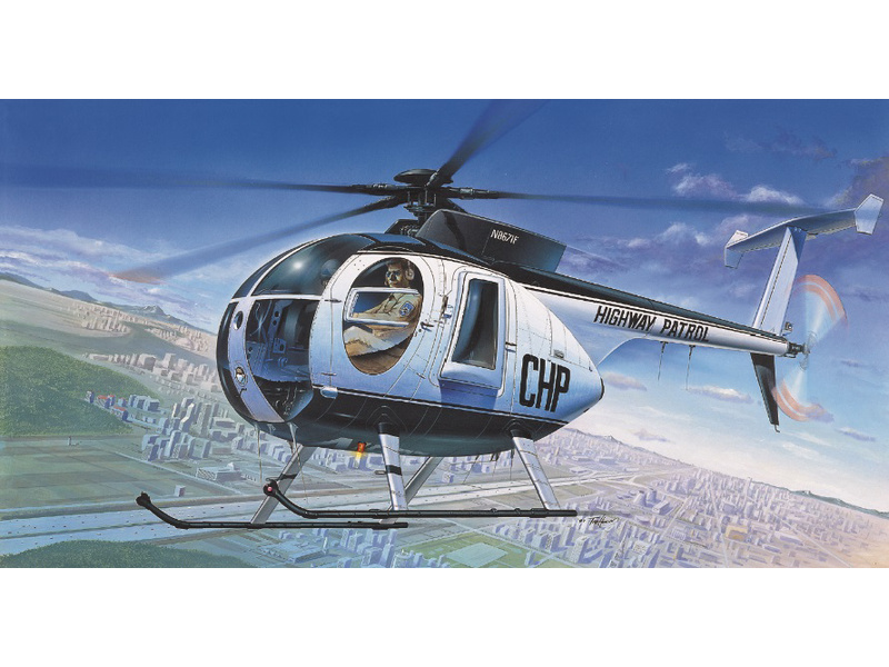 Plastikový model vrtulníku Academy 12249 HUGHES POLICE 500D 1:48