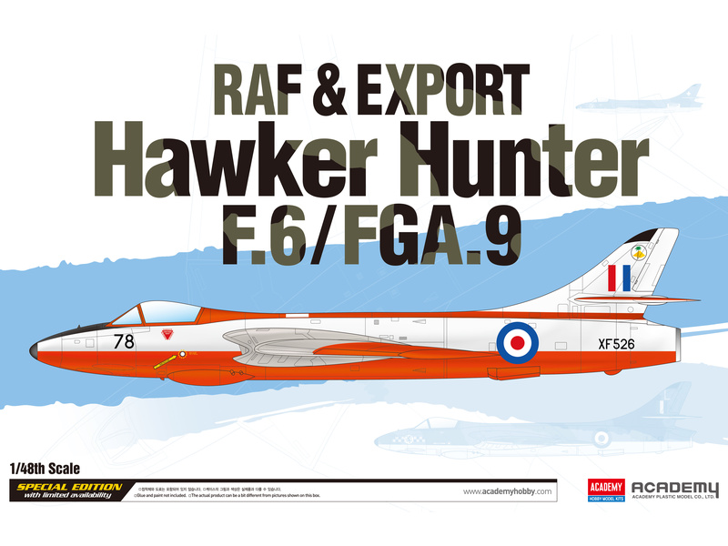 Plastikový model letadla Academy 12312 Hawker Hunter F.6/FGA.9 RAF (1:48) | pkmodelar.cz