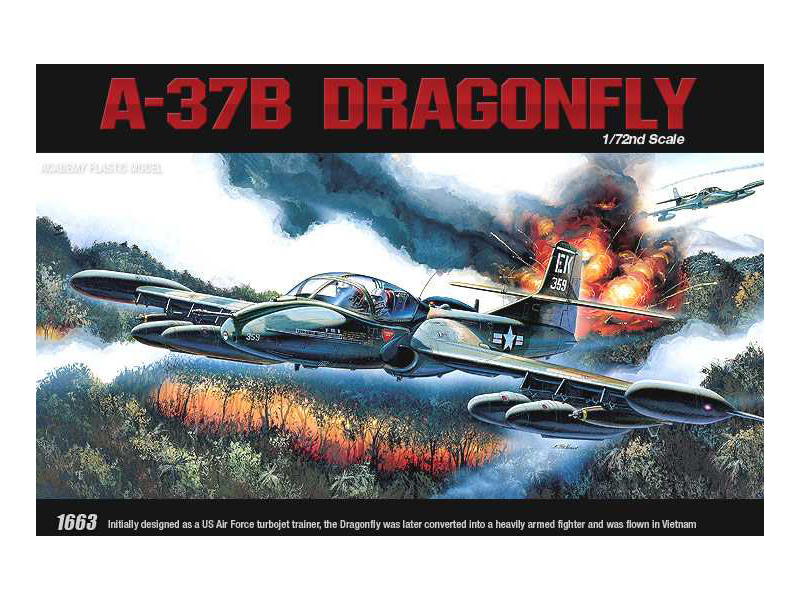 Plastikový model letadla Academy 12461 A-37B DRAGONFLY 1:72