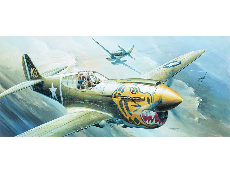 Plastikový model letadla Academy 12468 P-40E WARHAWK 1:72