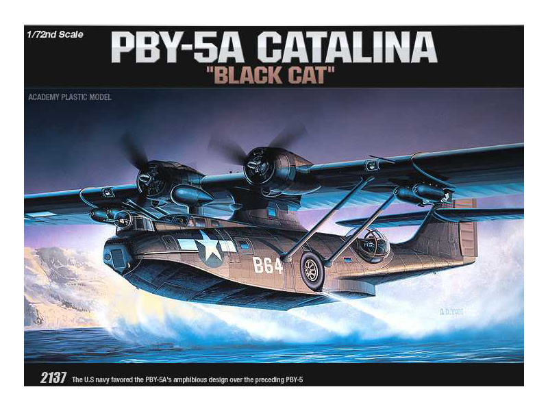 Plastikový model letadla Academy 12487 PBY-5A CATALINA [BLACK CAT] 1:72