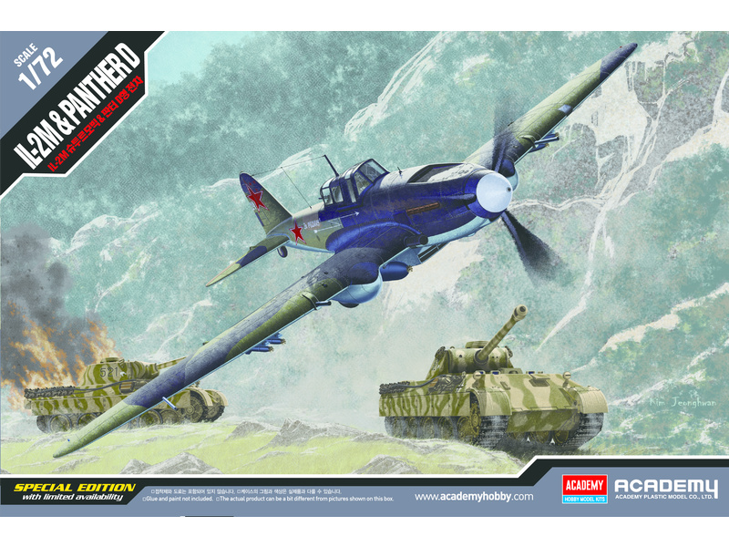 Plastikový model letadla Academy 12538 IL-2M & Panther D (1:72)