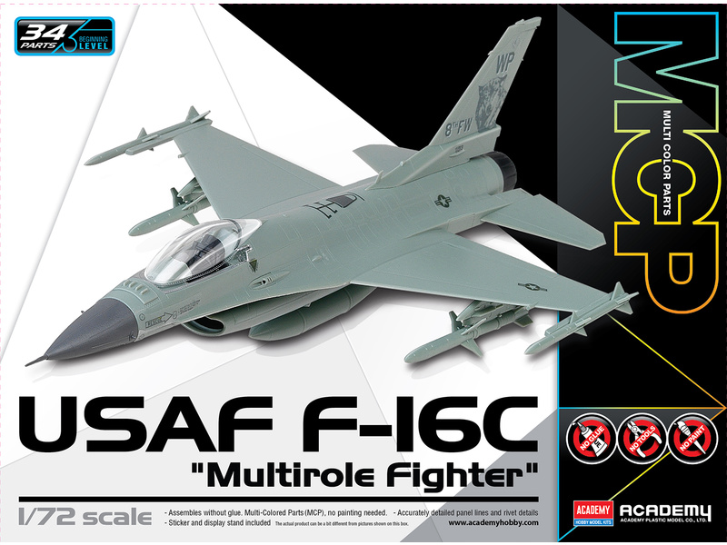 Plastikový model letadla Academy 12541 USAF F-16C Multirole Fighter MCP 1:72