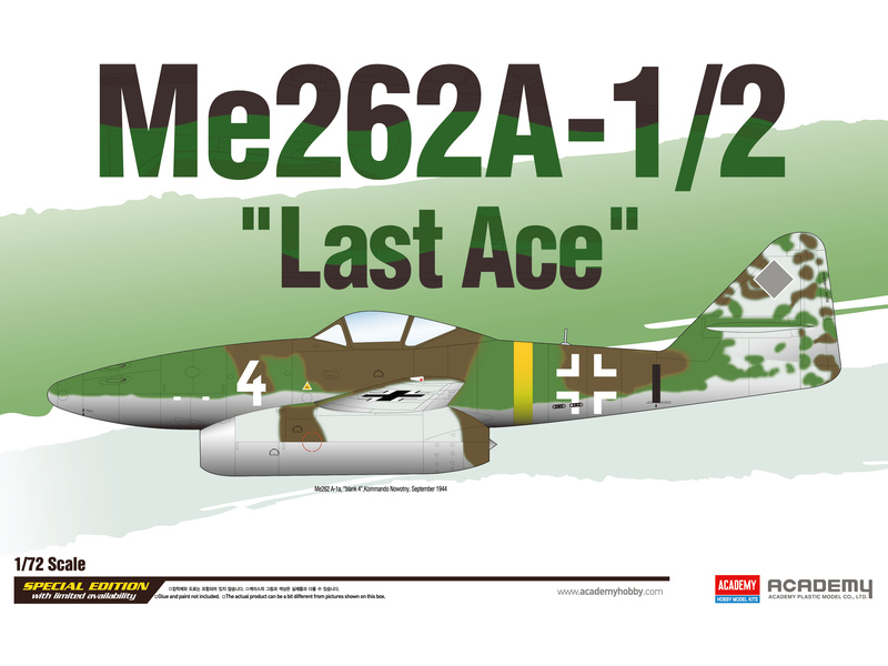 Plastikový model letadla Academy 12542 Me-262A-1/2 "Last Ace" 1:72