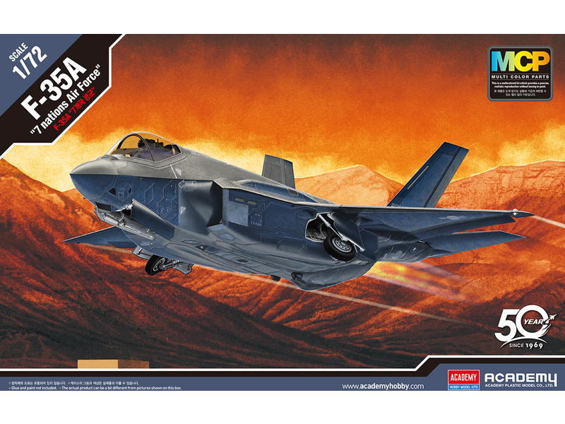 Plastikový model letadla Academy 12561 F-35A '7 nations Air Force' 1:72