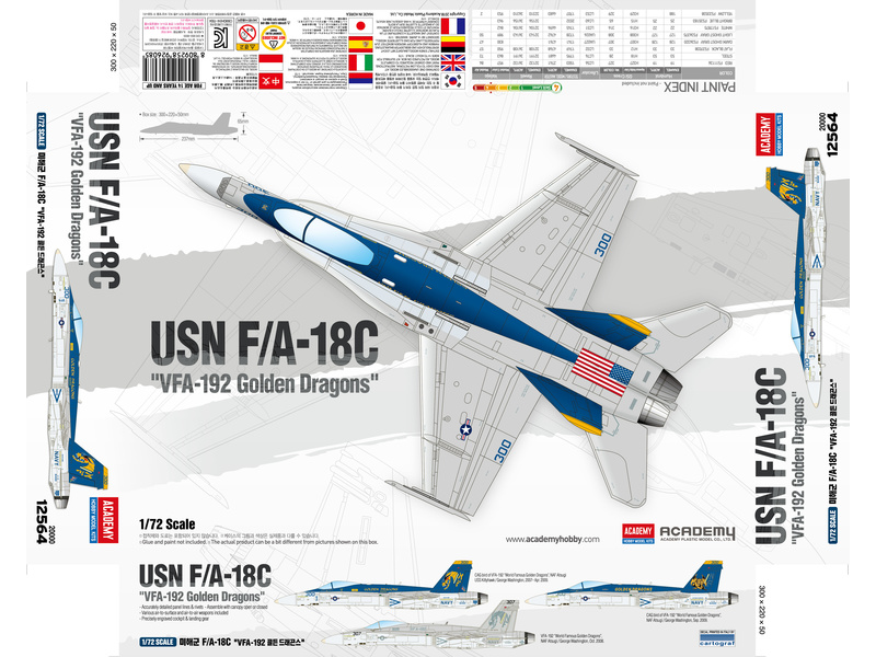 Academy McDonnell F/A-18C USN VFA-192 Golden Dragons (1:72) | pkmodelar.cz