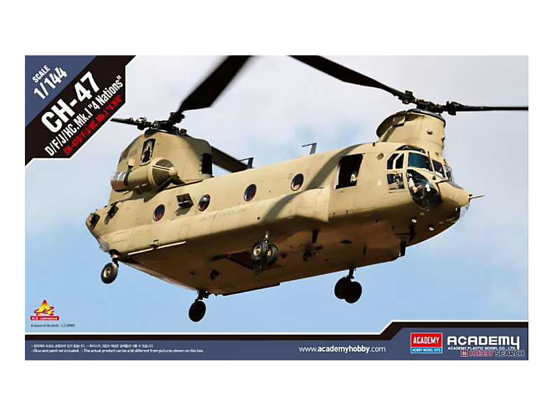 Academy 12624 Boeing CH-47D/F/J/HC.Mk.1 Chinook (4 Nations) (1:144)