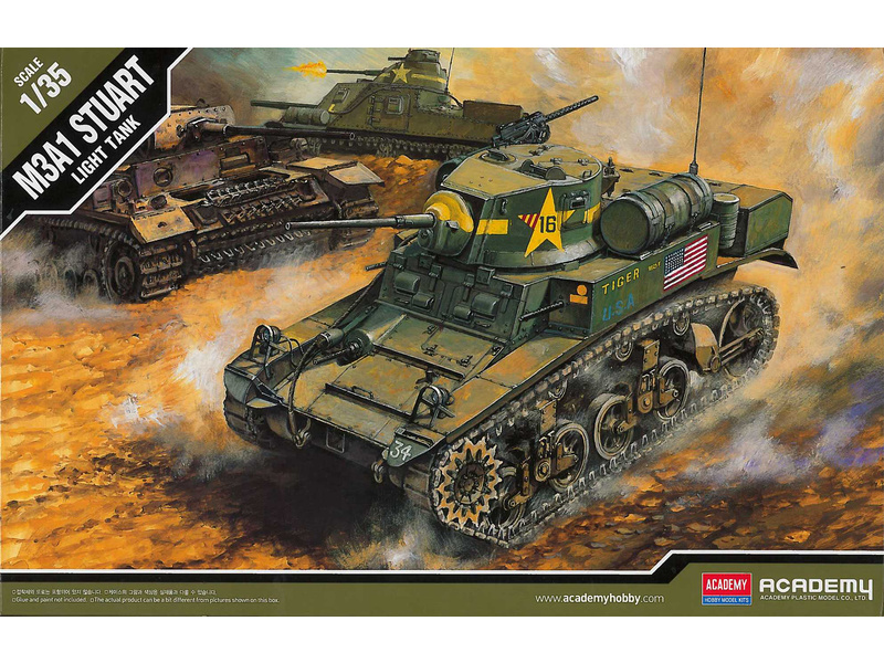 Plastikový model  na slepení Academy 13269 M3A1 Stuart (1:35)