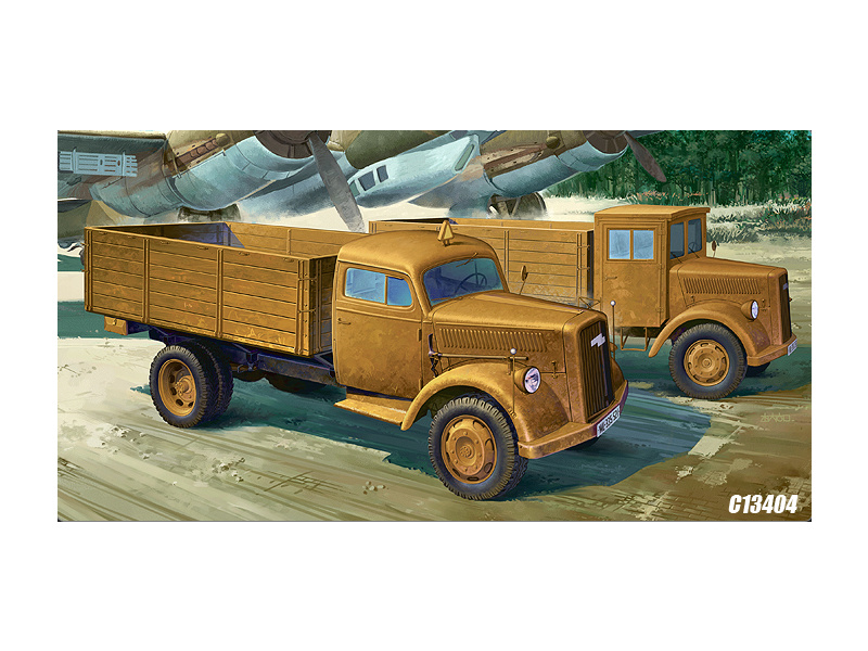 Plastikový model vojenské techniky Academy 13404 German Cargo Truck E/L (1:72)