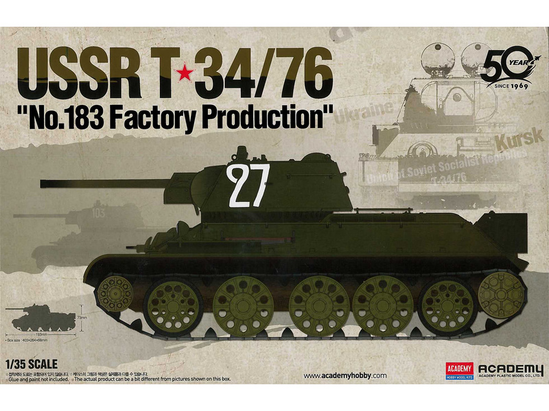 Plastikový model tanku Academy 13505 T-34/76 USSR No.183 (1:35)