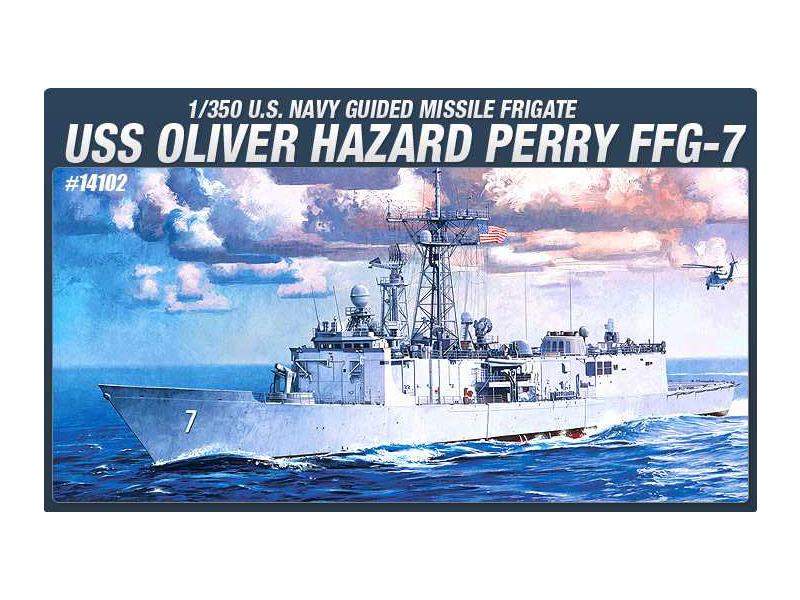 Plastikový model lodě Academy 14102 USS Olivier Hazard Perry FFG-7 (1:350) | pkmodelar.cz