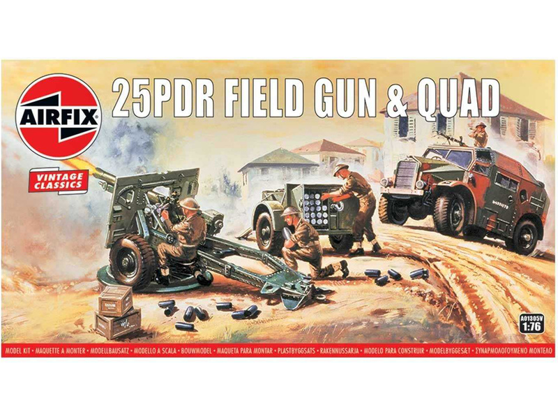 Plastikový model vojenské techniky Airfix A01305V 25PDR Field Gun & Quad (1:76)