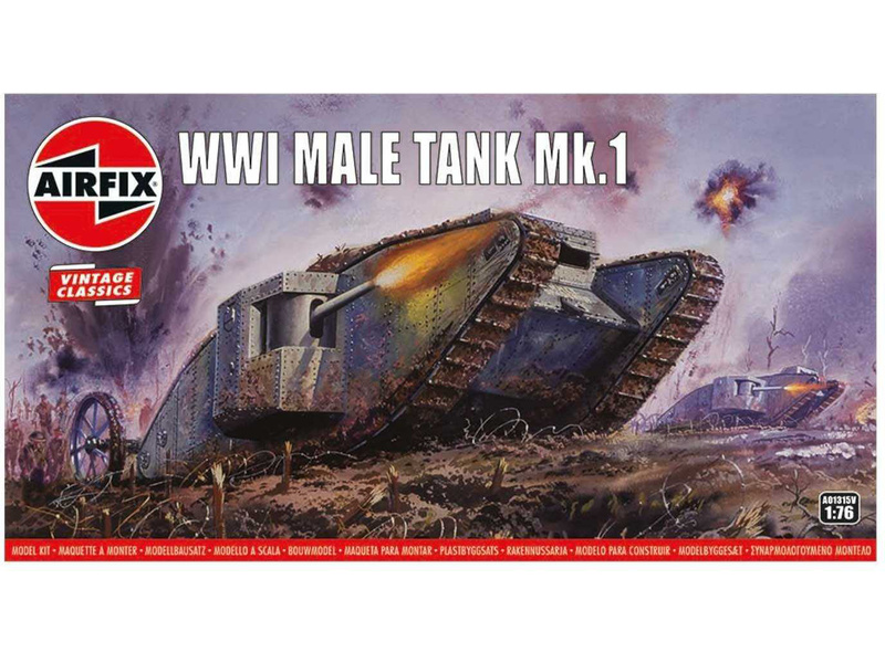 Plastikový model tanku Airfix A01315V WWI Male Tank Mk.I (1:76)