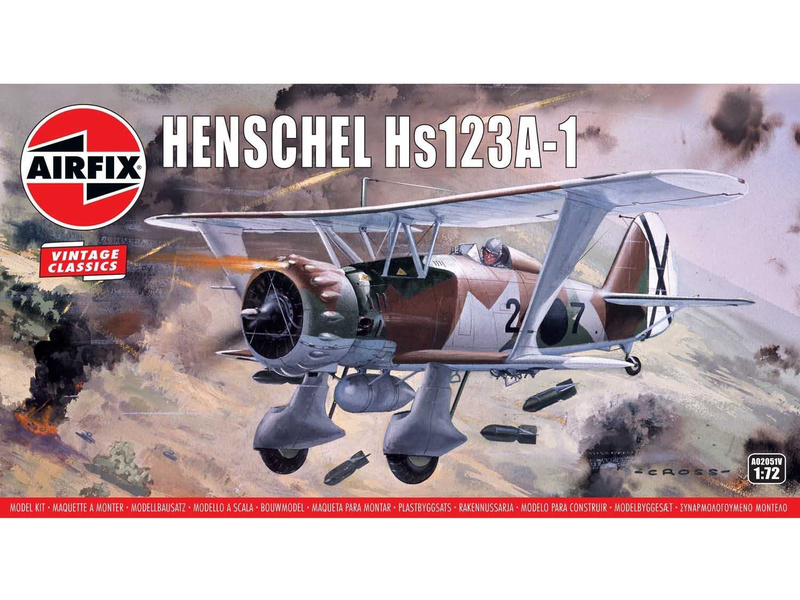 Plastikový model letadla Airfix A02051V Henschel Hs123A-1 (1:72) (vintage)