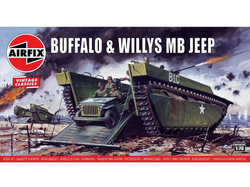 Plastikový model vojenské techniky Airfix A02302V Buffalo & Willys MB Jeep (1:76)  | pkmodelar.cz