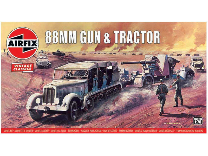 Plastikový model vojenské techniky Airfix A02303V 88mm Gun & Tractor (1:76)