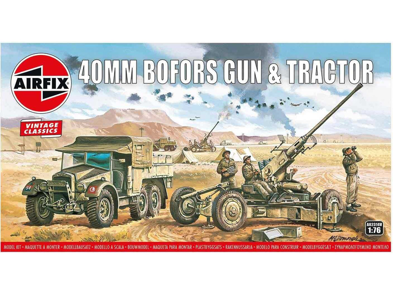 Plastikový model vojenské techniky Airfix A02314V 40 mm Bofors Gun & Tractor (1:76)