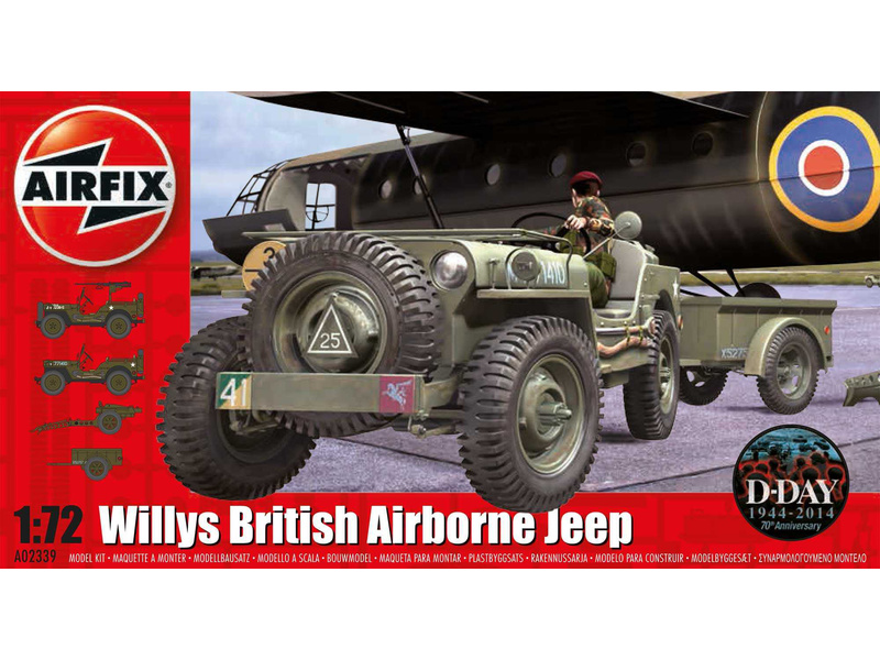 Plastikový model vojenské techniky Airfix A02339 Willys British Airborne Jeep (1:72)