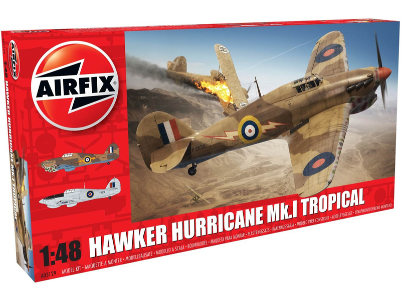 Plastikový model letadla Airfix A05129 Hawker Hurricane Mk.I Tropical (1:48)