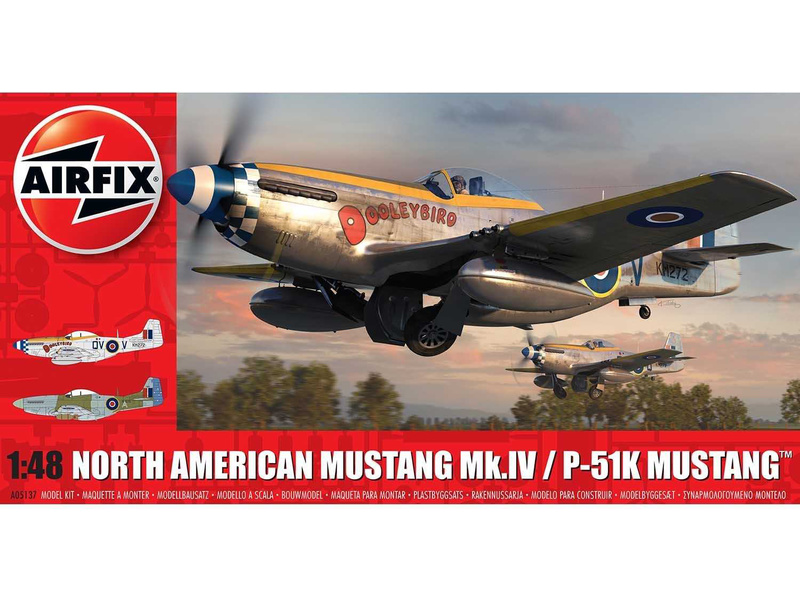 Plastikový model letadla Airfix A05137 North American Mustang Mk.IV / P-51K Mustang (1:48)