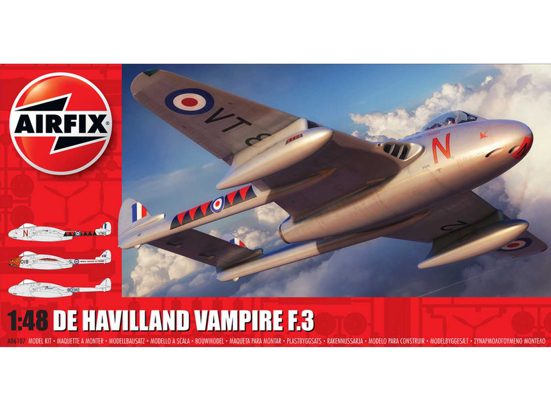 Plastikový model letadla Airfix A06107 de Havilland Vampire T.3 (1:48)