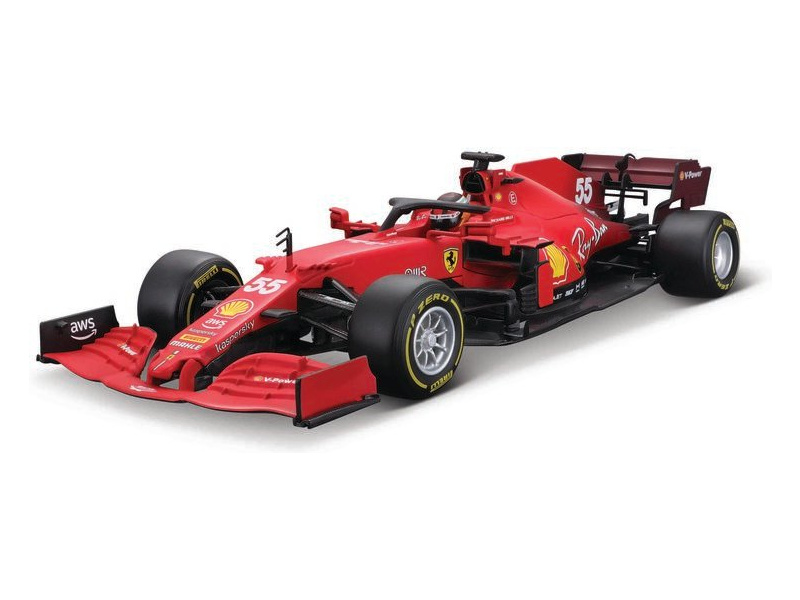 Bburago Ferrari SF21 1:18 #55 Carlos Sainz | pkmodelar.cz