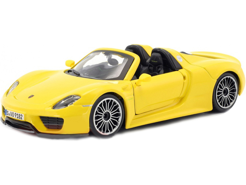 Bburago Plus Porsche 918 Spyder 1:24 žlutá | pkmodelar.cz