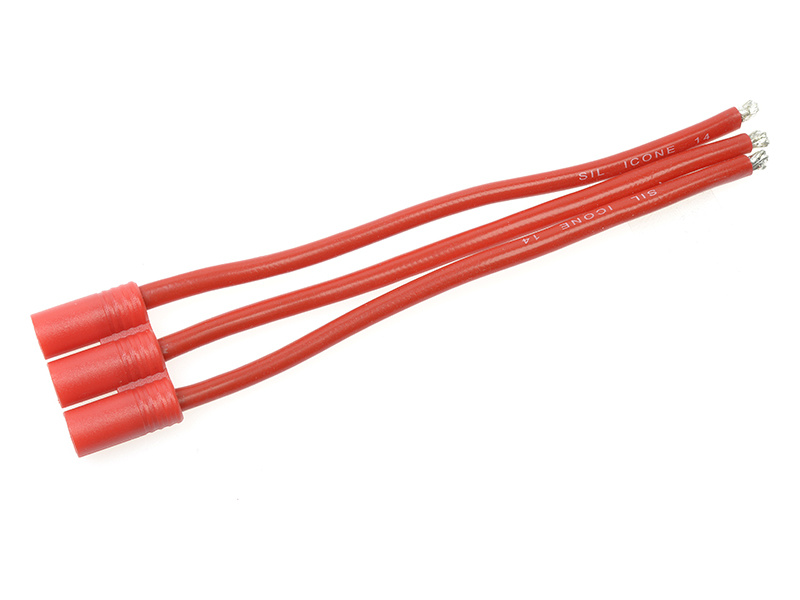 Konektor zlacený 3.5mm 3-pin samec s kabelem 14AWG 10cm | pkmodelar.cz