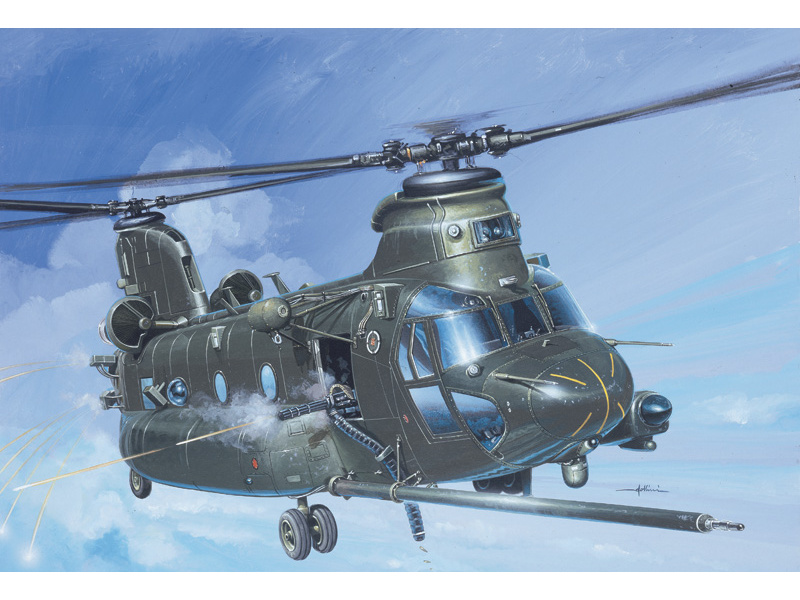 Plastikový model vrtulníku Italeri 1218 MH-47 E SOA Chinook (1:72)