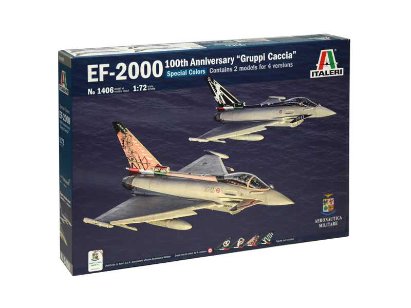 Plastikový model letadla Italeri 1406 Eurofigter EF-2000 100. výročí italského letectva (1:72)
