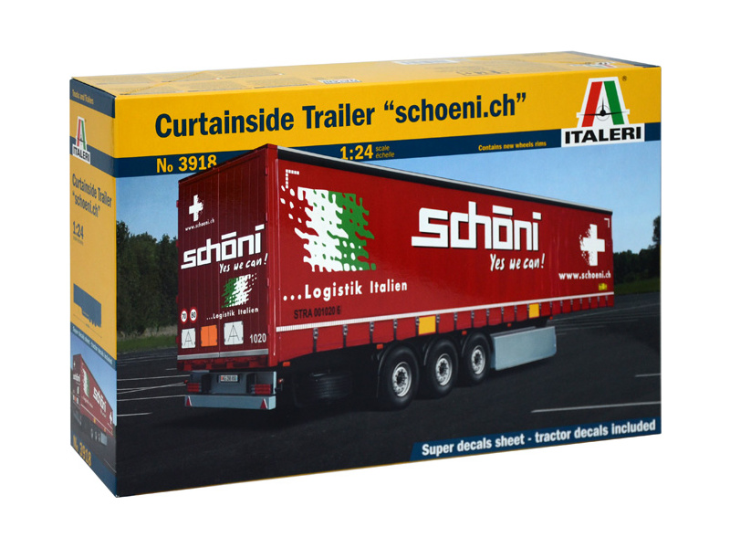 Plastikový model přívěsu Italeri 3918 Curtainside Trailer (1:24)