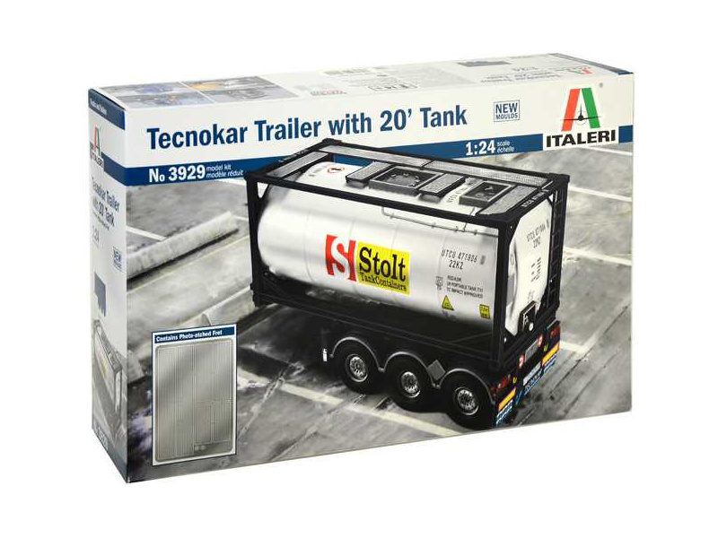 Plastikový model návěsu Italeri 3929 Tecnokar Trailer with 20' Tank (1:24) | pkmodelar.cz