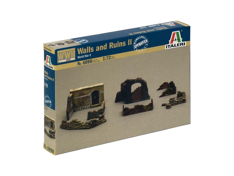 Plastikový model vojenské techniky Italeri 6090 diorama - WALLS AND RUINS II (1:72)