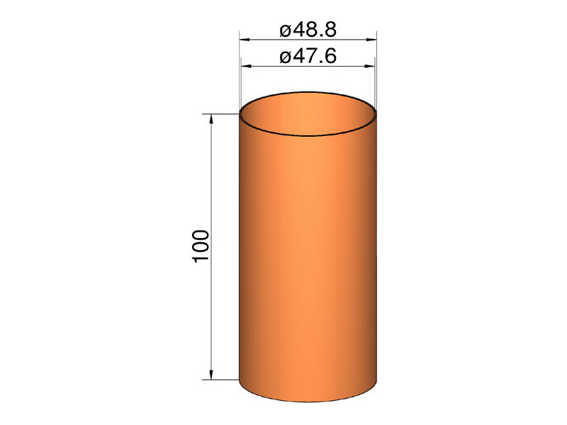 Klima Spojka 50mm trubek pr. 48.8mm x 100mm