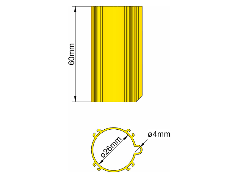 Klima Základna 26mm 4-stabilizátory žlutá