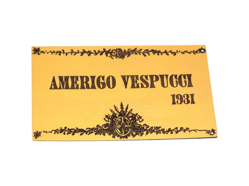 Mantua Model Štítek dřevěný: Amerigo Vespucci
