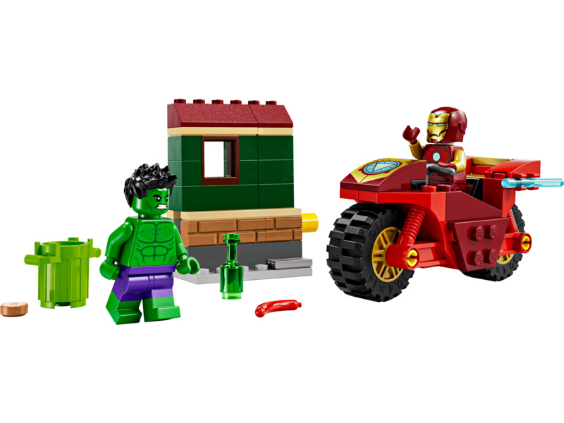 LEGO Marvel - Iron Man s motorkou a Hulk