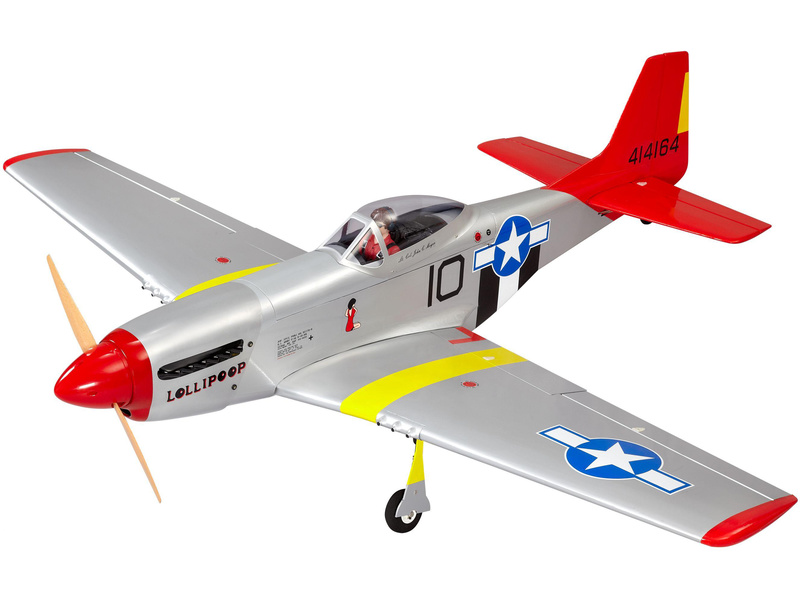 P-51D Mustang 20cc 1.7m ARF červený | pkmodelar.cz