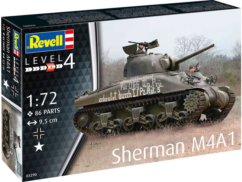 Plastikový model tanku Revell 03290 Sherman M4A1 (1:72) | pkmodelar.cz
